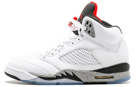 Air Jordan 5 Retro 'White Cement' 136027-104 Retro Basketball Shoes  -  KICKS CREW