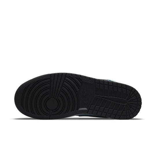 (WMNS) Air Jordan 1 Mid 'Aqua Black' BQ6472-300 Retro Basketball Shoes  -  KICKS CREW