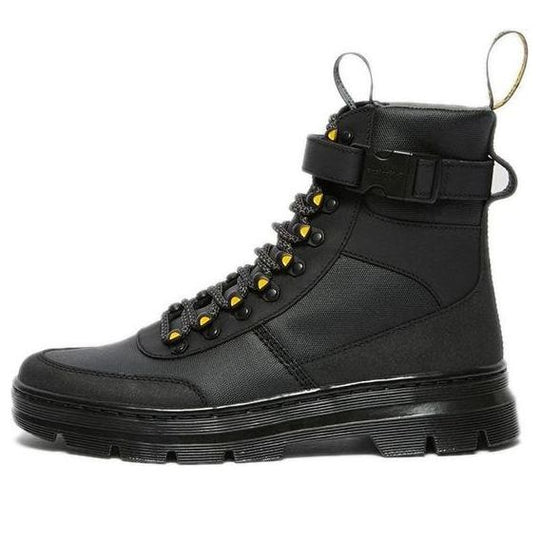 Dr. Martens Combs Tech Coated Canvas Casual Boots 'Black Yellow' 27114001