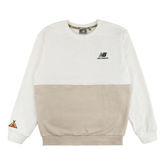 New Balance x JHI Crossover Printing Colorblock Casual Round Neck Pullover White NCA89063-IV