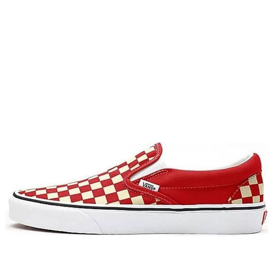 Vans Customs Checkerboard Slip-on Red/White VN0A3CST038