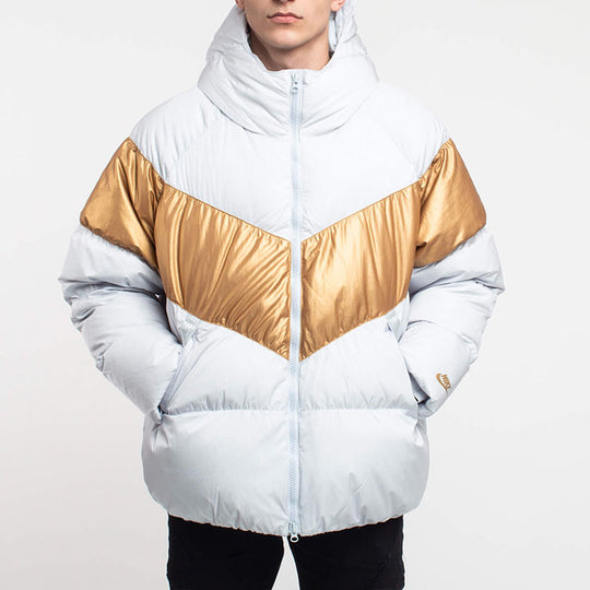 Men's Nike Casual Sports Hooded With Down Feather White Jacket CT0489 ...