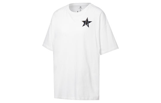 (WMNS) Converse Round Neck Loose Short Sleeve White 10020518-102