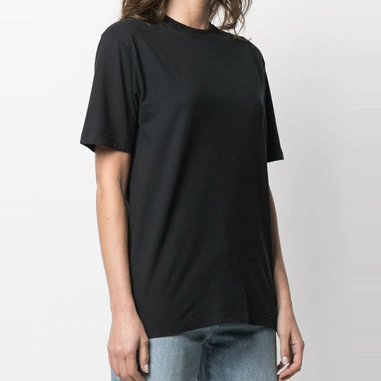 (WMNS) Off-White SS21 Logo Printing Cozy Round Neck Short Sleeve Black OWAA049R21JER0101010