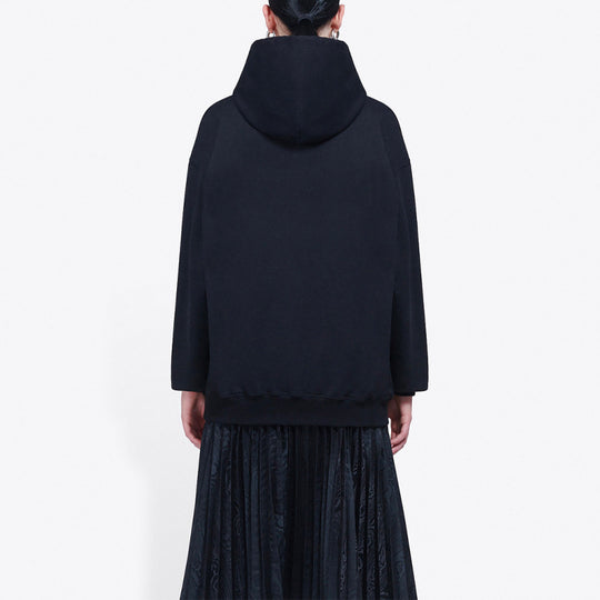 (WMNS) Balenciaga Loose hooded Long Sleeves Hoodie Black 570792TEV191000