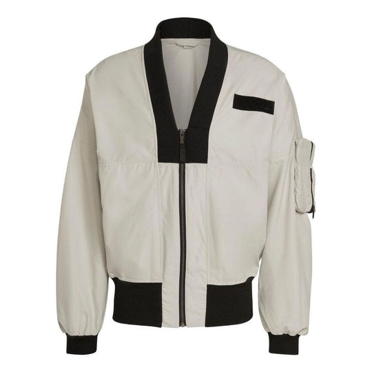 adidas Colorblock Zipper Casual Jacket Creamy White HT3408