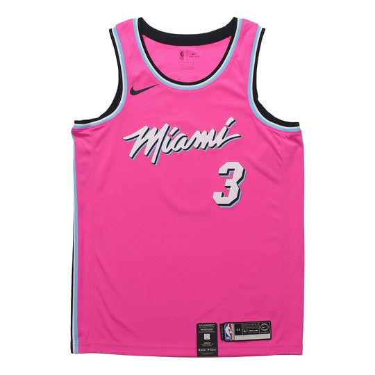 Nike NBA Dwyane Wade Miami Heat City Edition Swingman Jersey Pink BQ5639-687